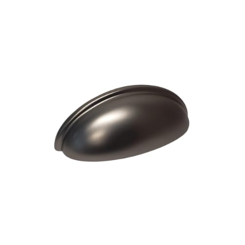 Cabinet Cup Pull - Smooth - 3 Inch Center to Center - Dark Pewter Finish