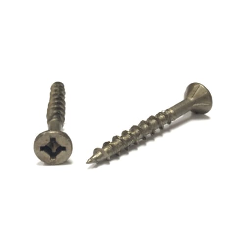 Deerwood Fasteners - 8 X 2.5 - Flat Head with Nibs Recex - Robertson Square/Phillips Combo Drive - Woodmaster Thread