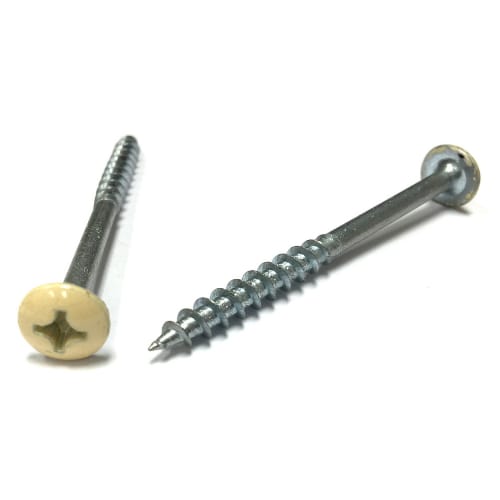 Deerwood Fasteners - 10 x 3 - Painted Truss Head - Phillips Drive - Deep and Half Thread - Sand