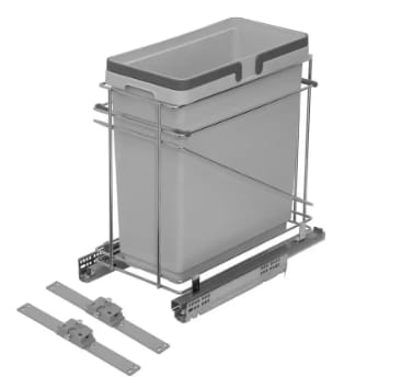 QPAM12135CR - Single Trash Bin Pull-Out - 12 Inches wide - 35 quart - Chrome Wire - Salice