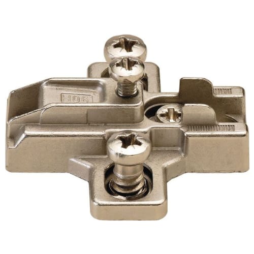 B2RGE99/17 - Baseplate -  9mm - Die Cast - Premounted - Euro Screw - Slide On Baseplate - Nickel Finish - Salice