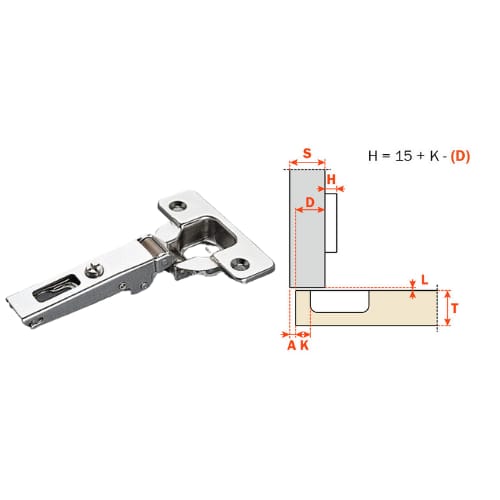 C2J6A99 - Hinge - 110 Degree - Full Overlay - Self Close - Logica - Nickel Finish - Salice
