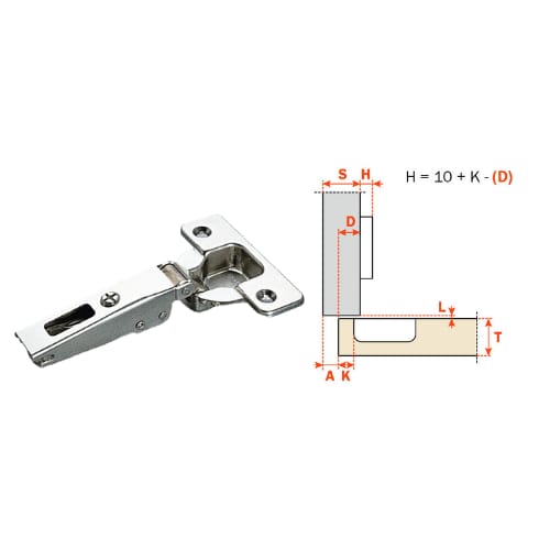 C2P6P99 - Hinge - 110 Degree - Inset - Self Close - Wood Screw - Nickel Finish - Salice