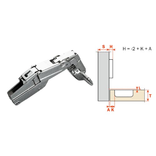 C2RFP99 - Hinge - 165 Degree - Inset - Self Close - Dowels - Nickel Finish - Salice