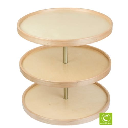 SHO19DSPF - Lazy Susan - 19 inch - D Shelf - 3 shelf set - 1.5 inch Rim - No Hardware Prep