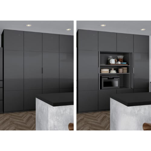 ALT-ST15-D10M-16 - Pocket Door System - Overlay - Lateral Opening - M Type - 16 Inch Deep Slides - Kit For 1 Door - Sugatsune