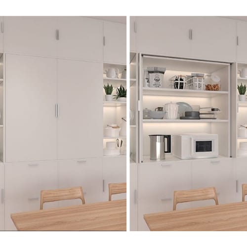 ALT-ST15-D360S-22 - Pocket Door System - Inset - Lateral Opening - S Type - 22 Inch Deep Slides - Kit For 1 Door - Sugatsune