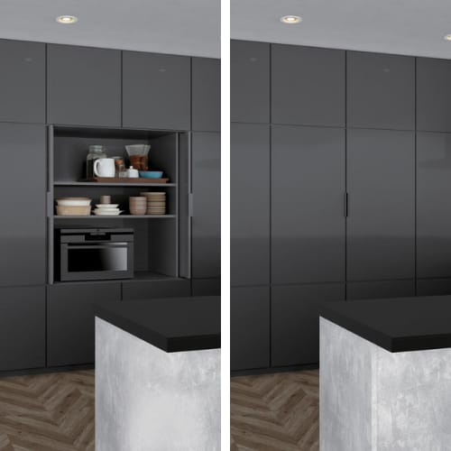 ALT-ST15-D360M-24 - Pocket Door System - Inset - Lateral Opening - M Type - 24 Inch Deep Slides - Kit for 1 Door - Sugatsune