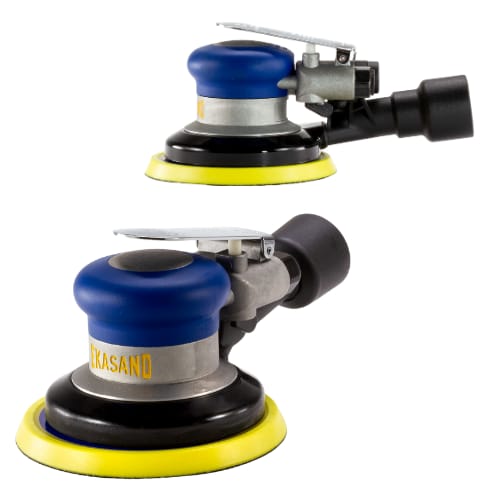P-101450 - EkaSand - Pneumatic Sander - 5 Inch - Self Generated Vacuum - Vinyl Face - 3/16 Inch Orbit - Uneeda