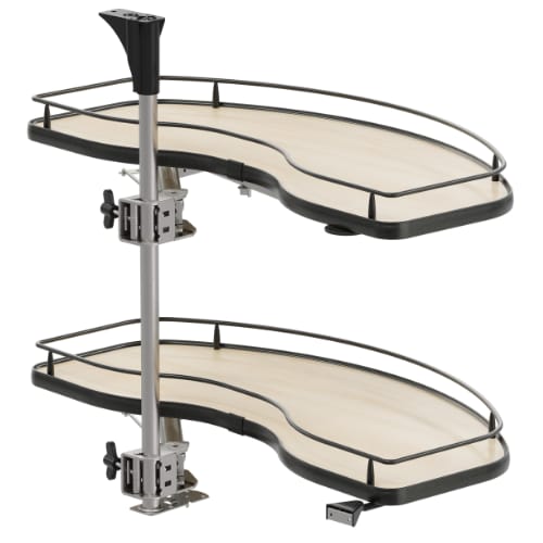 90092000068 - VS COR - Cornerstone Swing - Scalea - Blind Corner Shelf Set - 2 Trays - Lava with Maple Shelves - Vauth Sagel