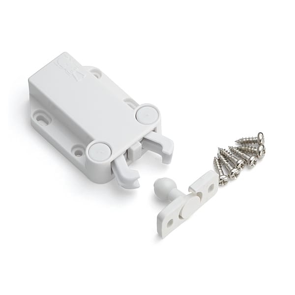 MC-37/WHT-1  Touch Latch -- Non-Magnetic - Floating Strike - White - Sugatsune