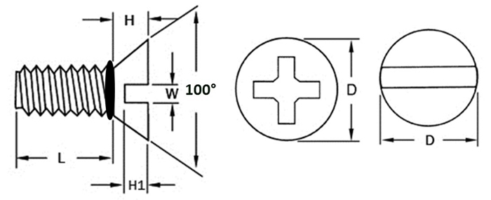 Flat Head 100 Degree